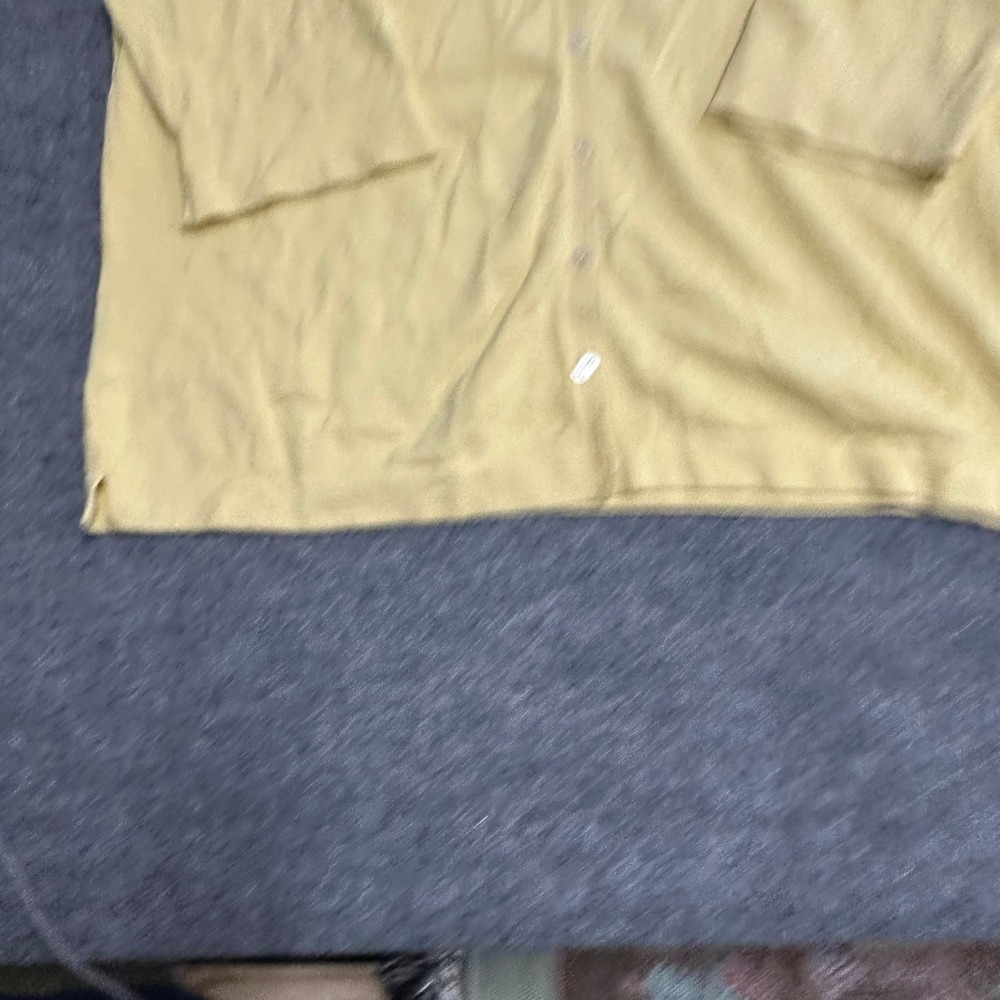 Lauren Ralph Lauren Cardigan Womens XL Yellow Knit Button Front Long Sleeve